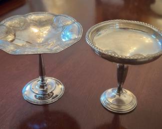 Weighted Sterling and Silver Plate Pedestal Dishes