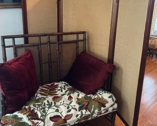 Canned Back Bench and Folding Room Screen