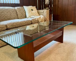 Mid Century Modern Glass Top Table 