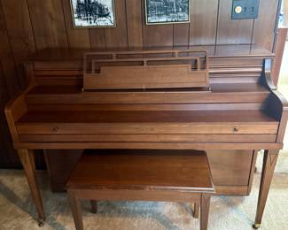 Vintage Upright Piano with Bench 