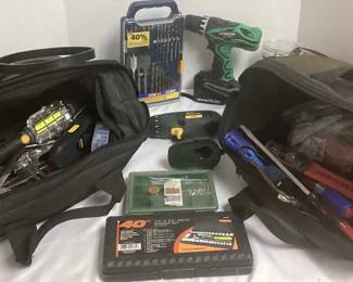 Hitachi Drill, Black Decker Drill, Drill Kit, Socket Set 2 Tool Bags With Many Tools Inside, 