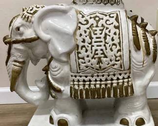 Ceramic Elephant Plant Stand Side Table