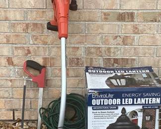 Black Decker Grass Hog Weed Wacker, Envirolite Outdoor Led Lantern , Other Items