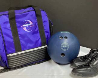 Ebonite Gyrobalanced Bowling Ball , Bag, Dexter Shoes