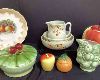 3 Piece Halls Superior Kitchenware and Misc Fruit Decor 