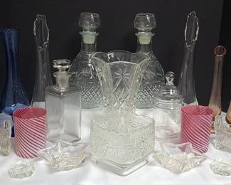 Glassware, Decanters, Vases, Scottie Dogs, Candle Holders