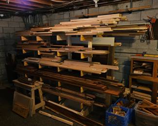 Handmade Lumber Rack w/Ipe, Sassafras, Cherry, Mahogany, Maple, Poplar, Qtr Sawn Oak, Walnut, Oak, Red Oak, Mexican Ebony, Rustic Maple, Curly Maple, Soft Maple, Spalted Maple, Cedar Red Wood, & Live Edge Slabs!
