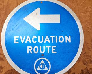 Vtg Evacuation Route Sign!