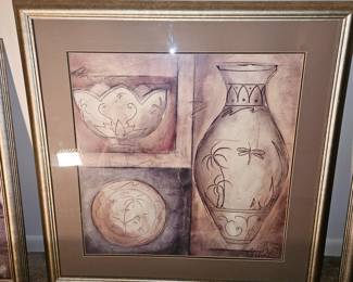 Framed Peters Dragonfly Urn 35.5"x35.5"!