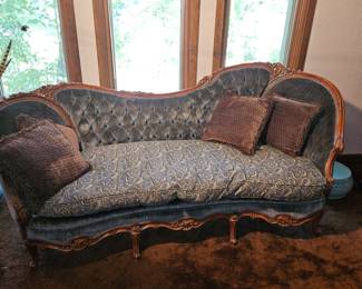 Rococo Revival Style Sofa w/Tufted Back, Pierced Top & Seat Rail, Highly Carved in Relief c. 1850-60s!
