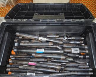 Assorted Southland Pipe Nipple Black Steel W/Tool Box!
