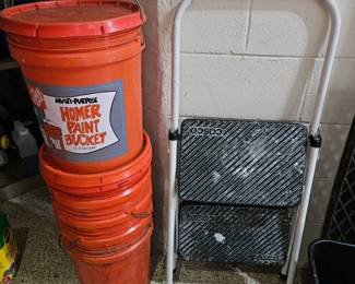 Cosco 2 Step Folding Ladder, Paint Buckets!
