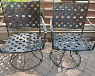 Cascadia Maddox Wrought Iron Swivel/Rocker Outdoor Chairs!
