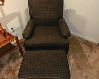 Vintage Kittinger by Bruce Roberts Interiors Brown w/Orange Chair & Ottoman!