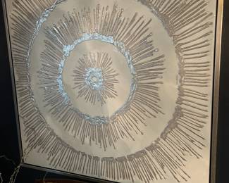 SIlver and White Artwork 39" Square $110