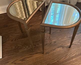 Pair of Mirrored side Tables $120