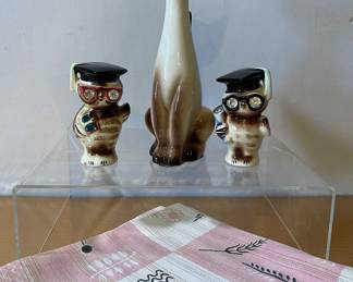 Lefton Siamese Cat and Owl Salt and Pepper 
