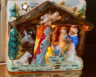 light up nativity with original box