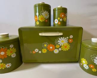 Ransburg Canister Set with original box and matching bread box