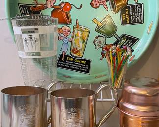 MCM Barware Joe Carpenter Illustrated Bar Tray