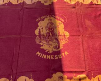 Vintage Wool Blanket Paul Bunyan's Playground (shadow not fading)