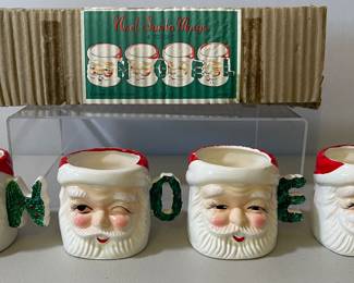 Santa Mugs "NOEL" handles and box