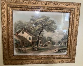 Chandler print gold framed antique artwork 