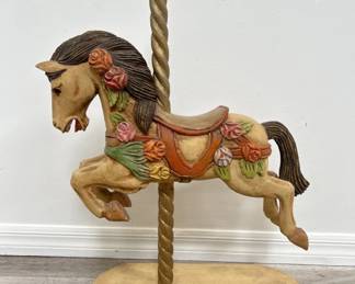 Lot # : 553a - Vintage wooden carousel horse statue, 28 1/2" h.
