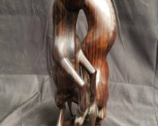 Lot # : 6 - Balinese carved wood horse figures
