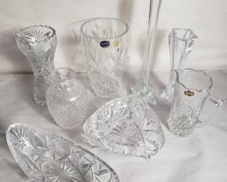 Lot # : 443 - Group of cut glass bases, bowl, cup, etc
