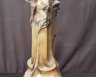 Lot # : 76 - Bronze Art Nouveau vase, signed Flora
