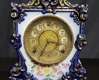 Lot # : 52 - William L Gilbert co. porcelain mantel clock
