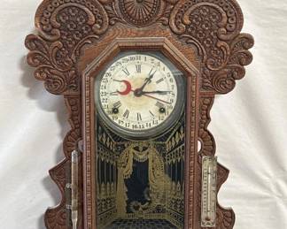 Lot # : 39 - E. Ingraham Co. oak "Gila" parlor clock
