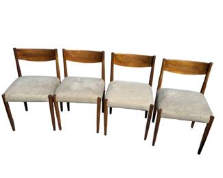 Lot # : 580 - 4 Vintage MCM Danish wood chairs

