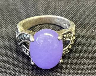 Lot # : 505z - Vintage 925 silver amethyst ring
