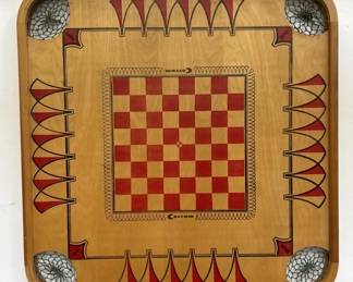 Lot # : 551a - Vintage wood Carrom game board
