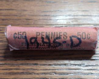 Lot # : 606a - Roll of 1945-D Lincoln Wheat Cent coins

