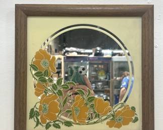 Lot # : 611a - Vintage California poppy wall mirror 
