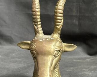 Lot # : 739 - Brass gazelle head book end
