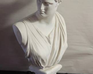 Lot #: 500 - Vintage chalk female bust 23"h
