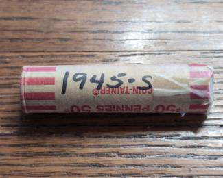 Lot # : 608a - Roll of 1945-S Lincoln Wheat Cent coins
