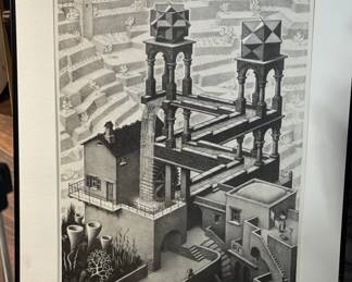 Lot # : 599 - Vintage Escher waterfall early Dutch print
