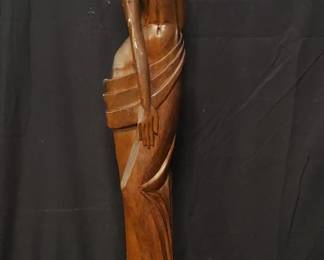 Lot # : 30 - Carved wood nude sculpture
