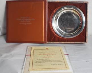 Lot # : 436 - Sterling silver Franklin mint Thanksgiving plate
