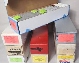 Lot # : 351u - 9 vintage long boxes of sports cards 1980/90/00s
