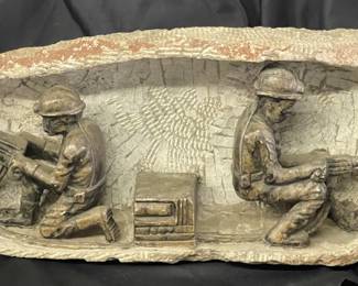 Lot # : 625 - Vintage military soapstone statue
