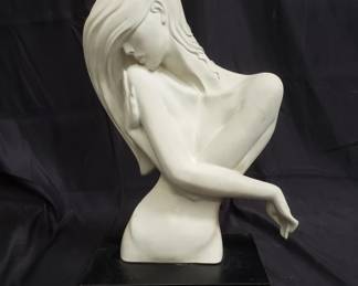 Lot # : 413 - Signed vintage ceramic nude bust sculpture
