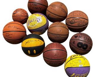 Lot # : 598 - 11 Kobe Bryant Staples Center tribute basketballs
