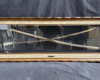 Lot # : 691 - Framed replica of Calvary Officers' Sabre 
