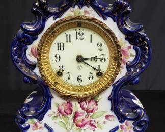 Lot # : 389 - Vintage Ansonia porcelain clock

